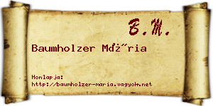 Baumholzer Mária névjegykártya